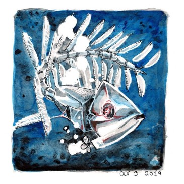 Inktober Cyborgs No. 003 - Bait