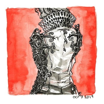 Inktober Cyborgs No. 007 - Enchanted