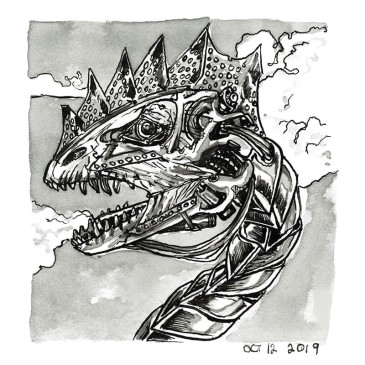 Inktober Cyborgs No. 012 - Dragon