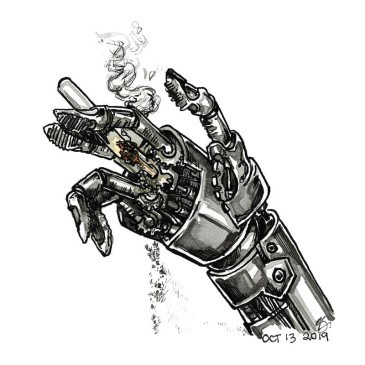 Inktober Cyborgs No. 013 - Ash