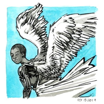 Inktober Cyborgs No. 015 - Legend