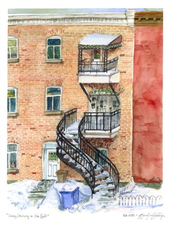 02FEB-2017-Snowy-Stairway-on-Rue-Galt-9x12-lrg