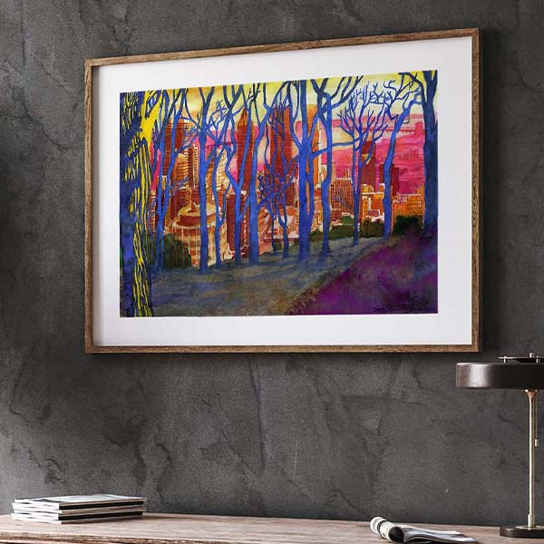 Art Prints - Montreal from Mont Royal Through Winter Trees by Karolina Szablewska