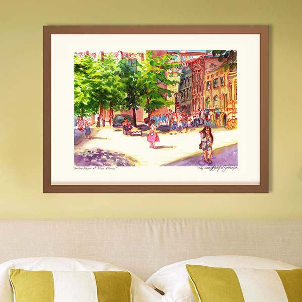 Old Montreal Art - Extra Large Wall Art Prints of Guitar Player at Place d'Armes | Quebec Canada Travel Art by Karolina Szablewska