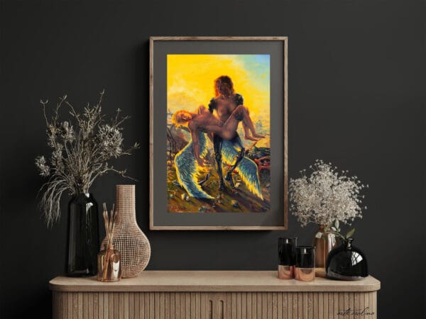 Cyborg Art Prints - Sci-fi Extra Large Wall Art / Dark Surreal Oil Painting / Classical Renaissance Pieta - Image 4