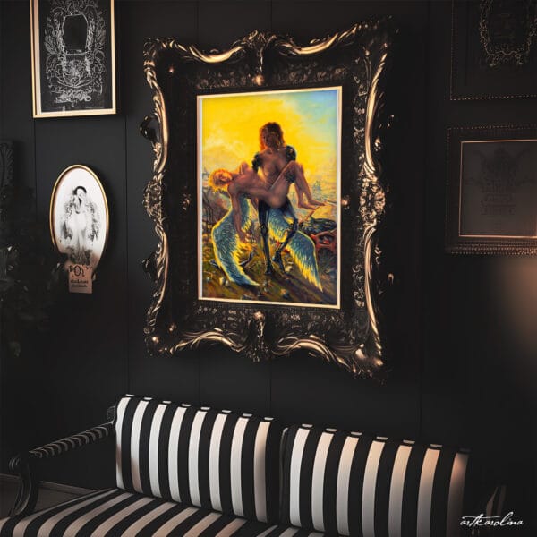 Cyborg Art Prints - Sci-fi Extra Large Wall Art / Dark Surreal Oil Painting / Classical Renaissance Pieta - Image 6