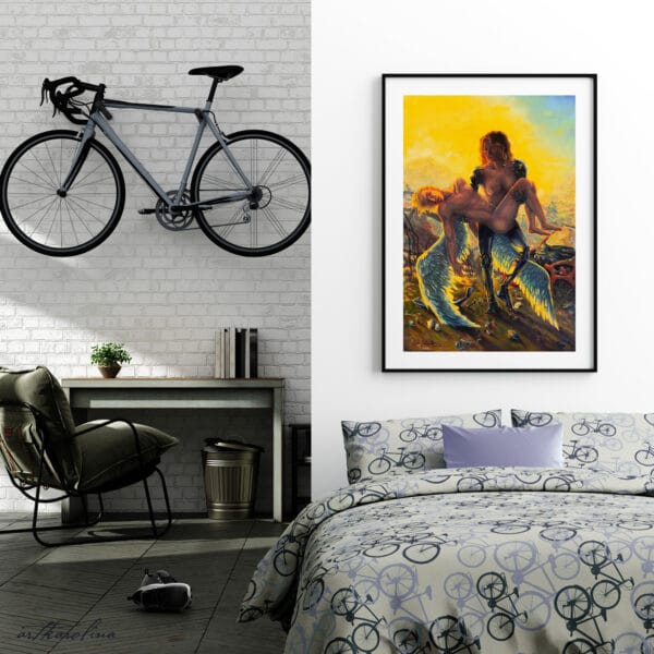 Cyborg Art Prints - Sci-fi Extra Large Wall Art / Dark Surreal Oil Painting / Classical Renaissance Pieta - Image 7