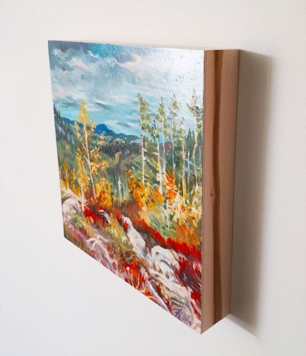 Oil Painting Original Art - Autumn Landscape Painting of Grands Jardins National Park, Quebec / Painting on Canvas / Wood Art