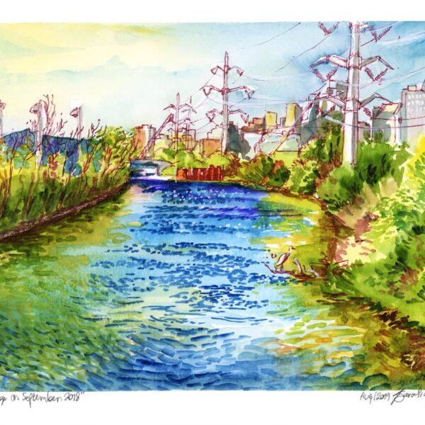 industrial river verdun neighborhood painting by karolina szablewska