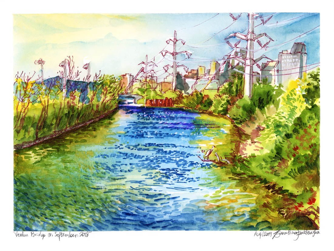 industrial river verdun neighborhood painting by karolina szablewska