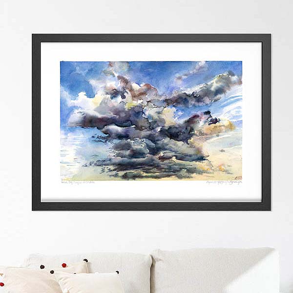 Clouds Art Print Cloudy Sky Painting By Karolina Szablewska