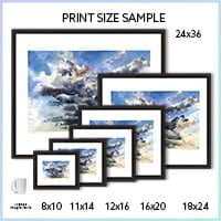 Clouds Art Print - Cloudy Sky Large Wall Art of Watercolor Landscape Painting / Sky Painting / Cloud Painting - Image 9