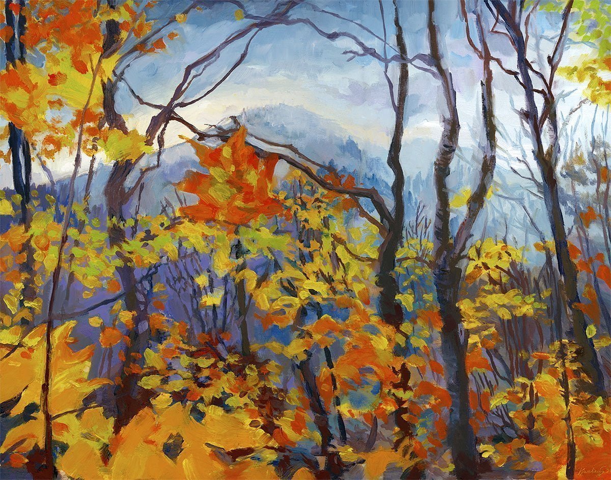 Fall Mountain Peak in Jacques-Cartier Park oil painting by karolina szablewska