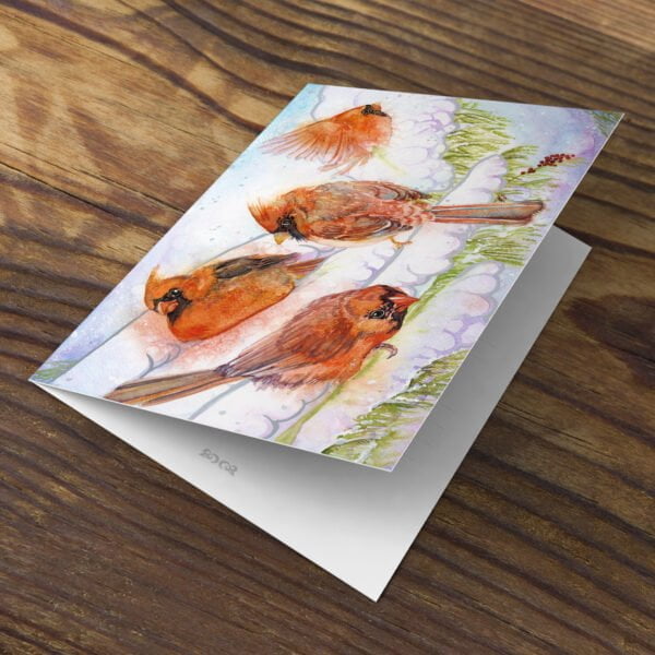 Red Cardinals Assorted Set of Greeting Cards by Karolina Szablewska