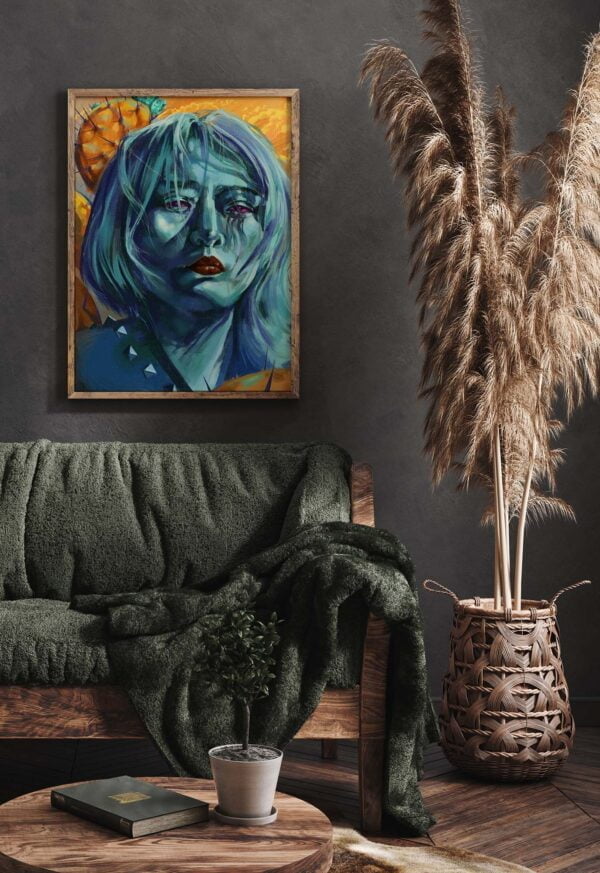 Surreal Print - Extra Large Wall Art / Woman with Prickly Pear Cactus / Dark Weird Art / Dark Surrealism Figure Drawing by Karolina Szablewska