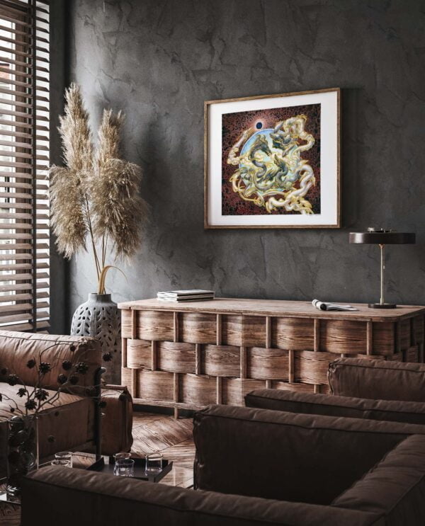 Dark Fantasy Art Prints - Extra Large Wall Art of Dragon Psychedelic Eclipse / Strange Serpents / Meditation - Image 5