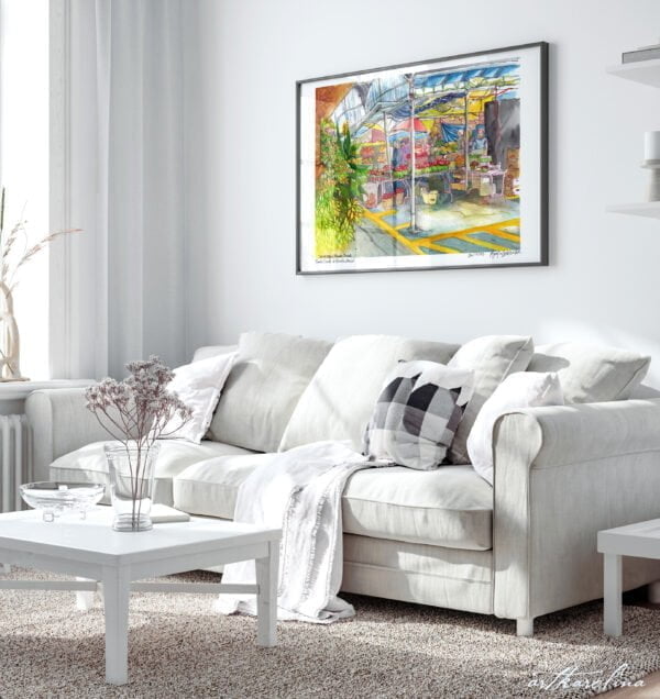 Montreal Art Prints - Extra Large Wall Art Prints of Atwater Market in Watercolor by Karolina Szablewska