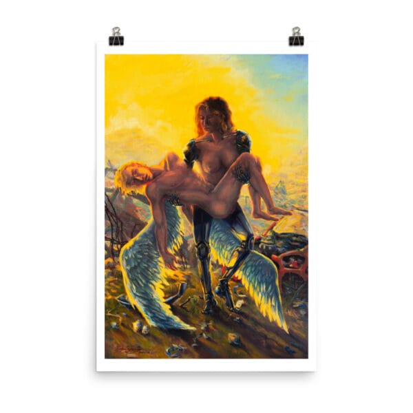 Cyborg Art Prints - Sci-fi Extra Large Wall Art / Dark Surreal Oil Painting / Classical Renaissance Pieta - Image 8